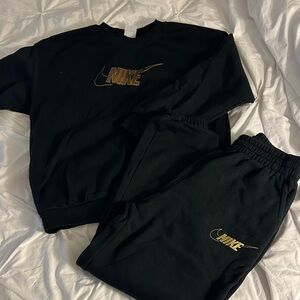 Nike Kids Black and Gold Joggers